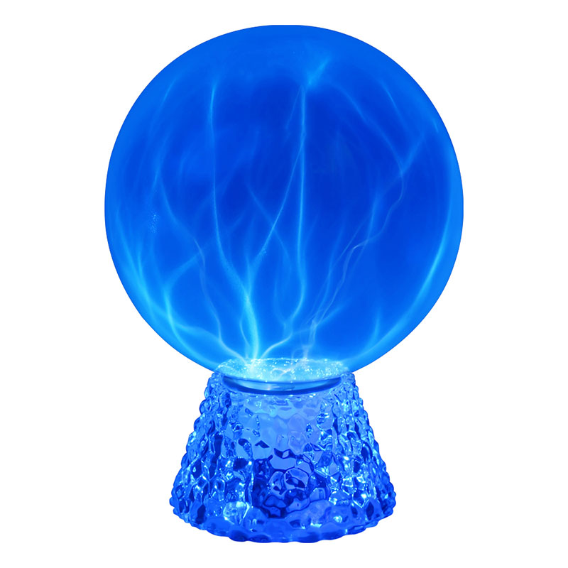 Bola de plasma de luz azul de 8 polegadas com base transparente