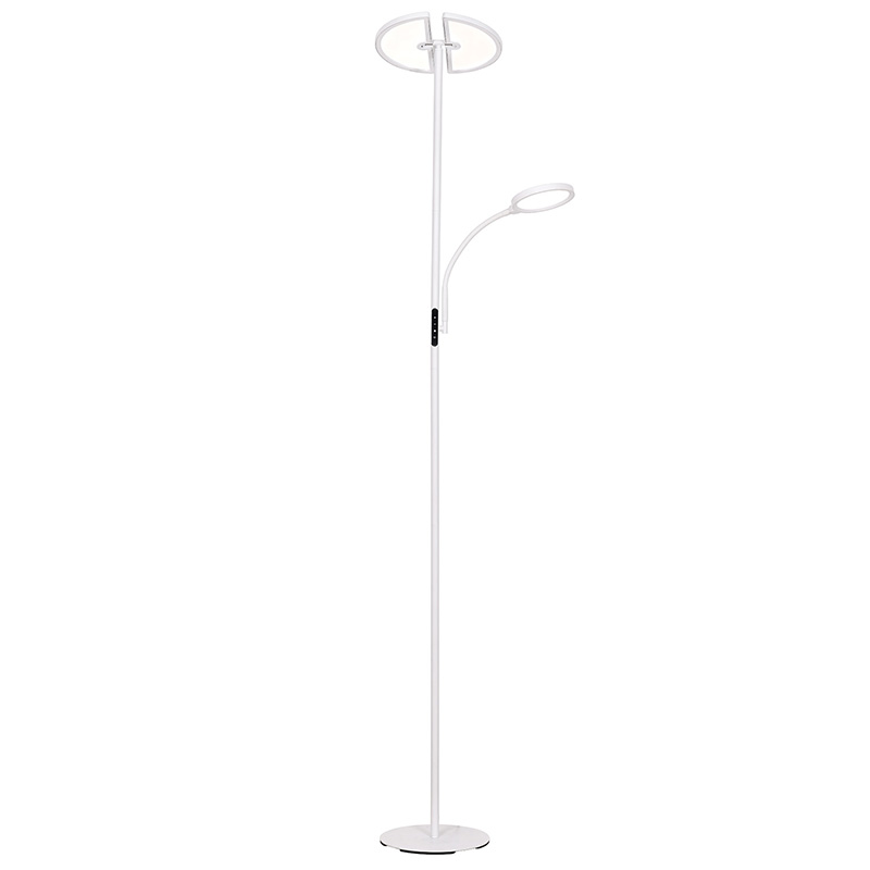 Candeeiro de pé LED contemporâneo de lua dupla