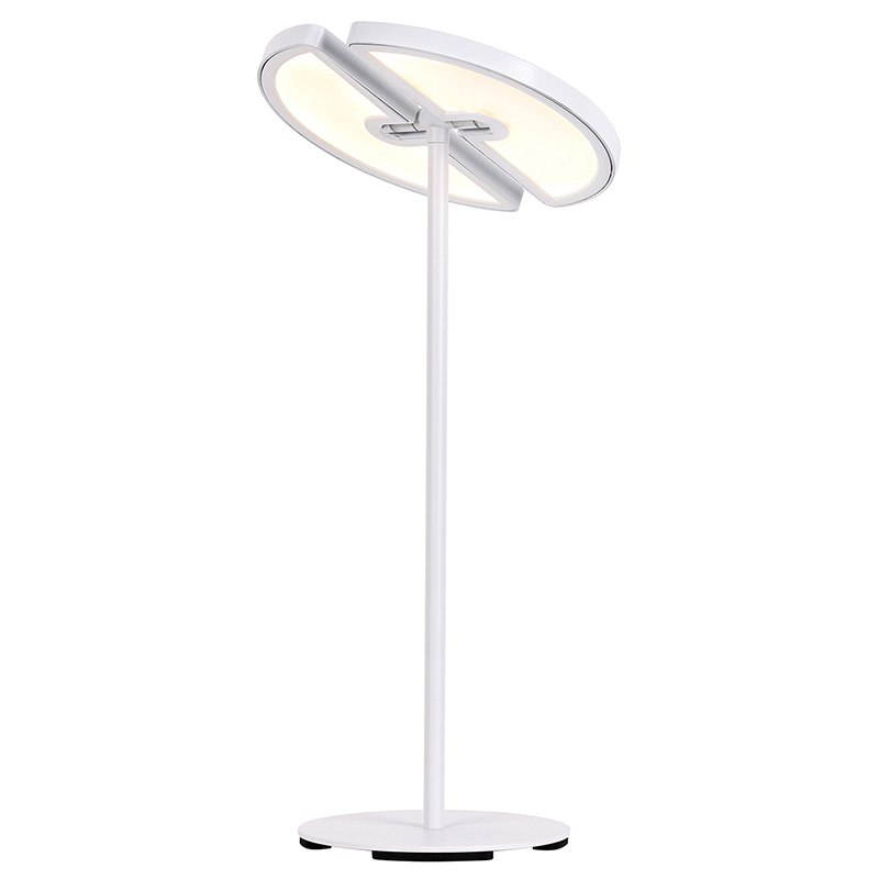 Lâmpada de mesa LED ajustável de lua dupla com controle de temperatura de cor