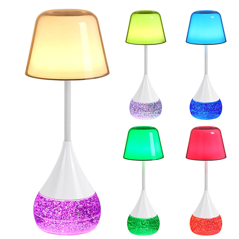 Elegância e inovação luminária de mesa LED com base de glitter RGB