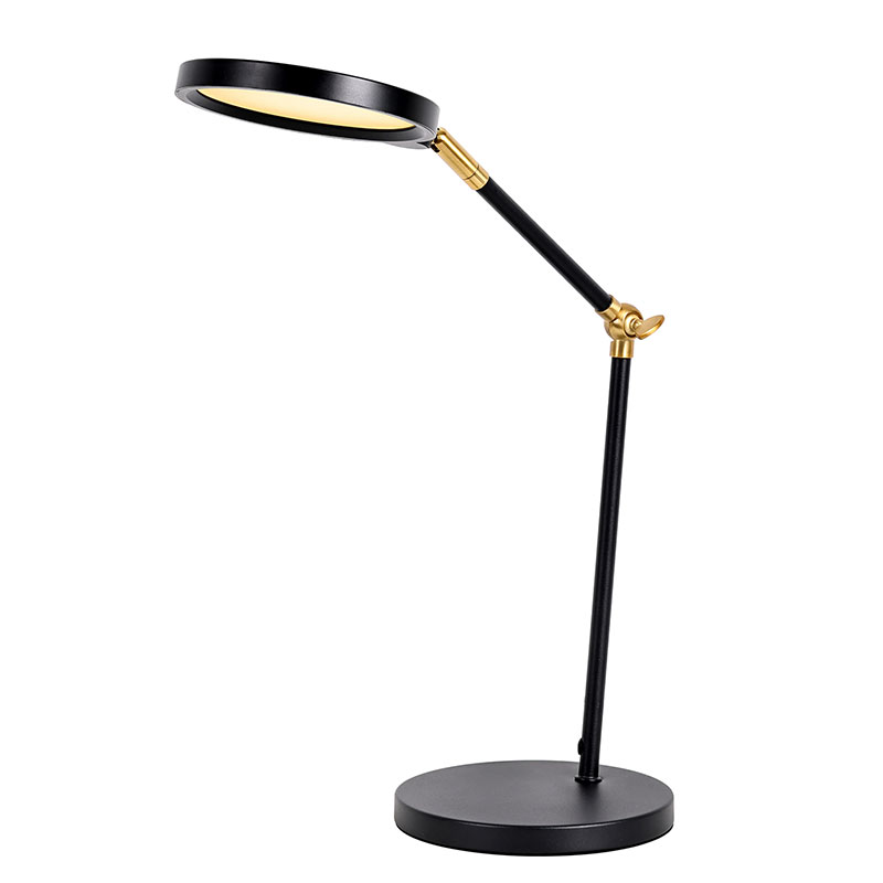 Lâmpada de mesa LED de ouro com braço longo