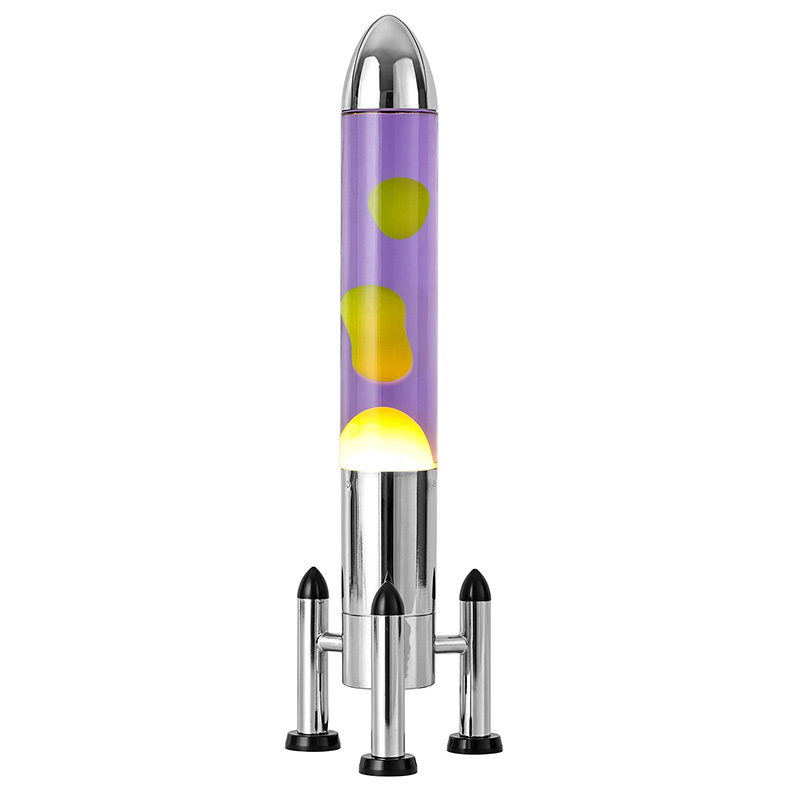 Grande lâmpada LED Lava com sombra de foguete