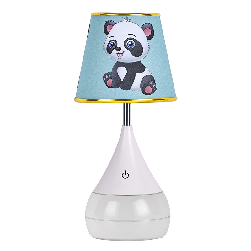 Candeeiro de mesa LED com abajur de tecido de urso