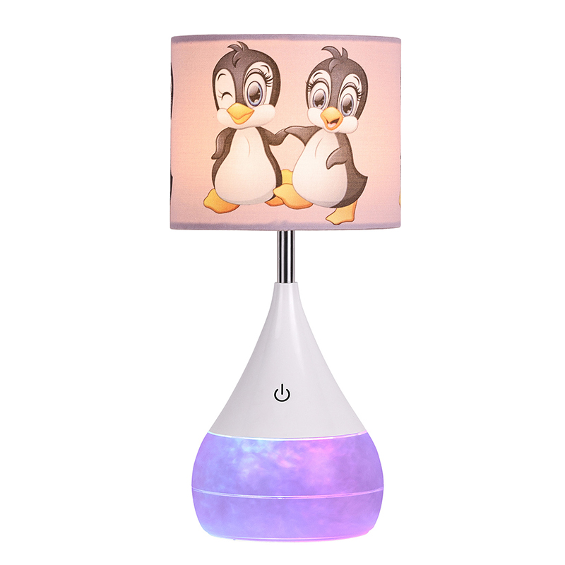 Candeeiro de mesa LED com abajur de tecido de pato