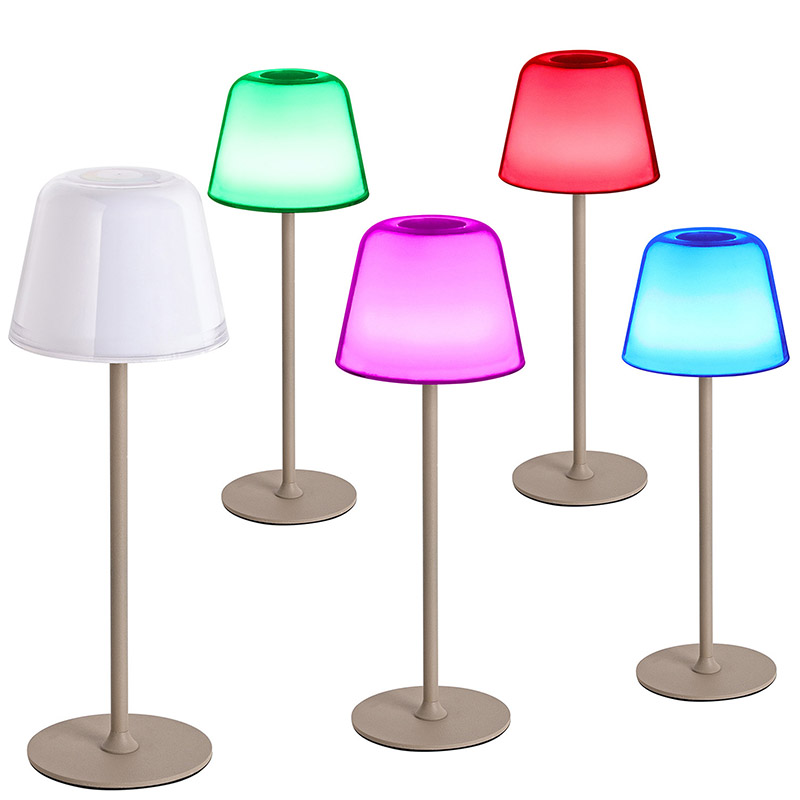 Lâmpada de mesa LED com tom de cogumelos RGB