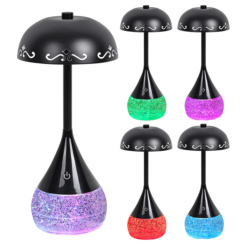 Lâmpada de mesa de base de base líquida com forma de guarda -chuva de flor