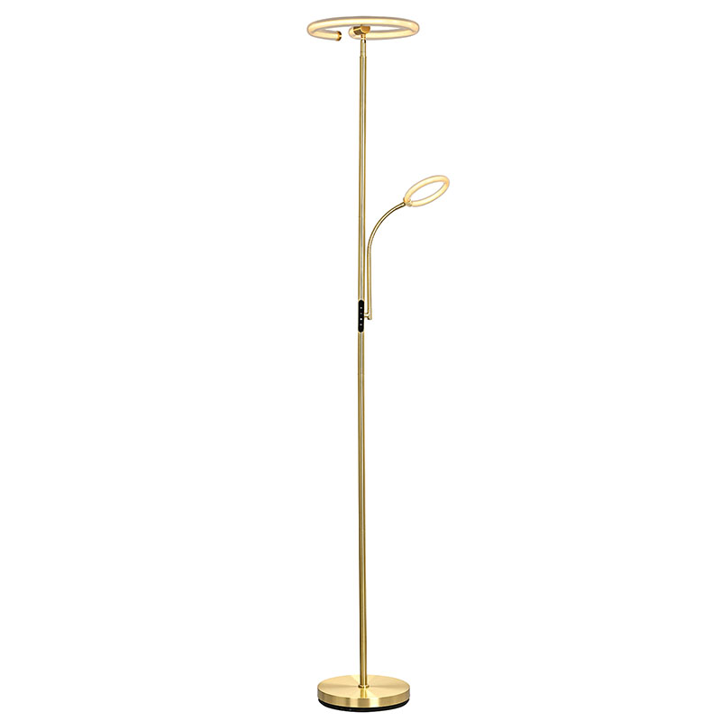 Candeeiro de pé LED dourado luxuoso para sala de estar