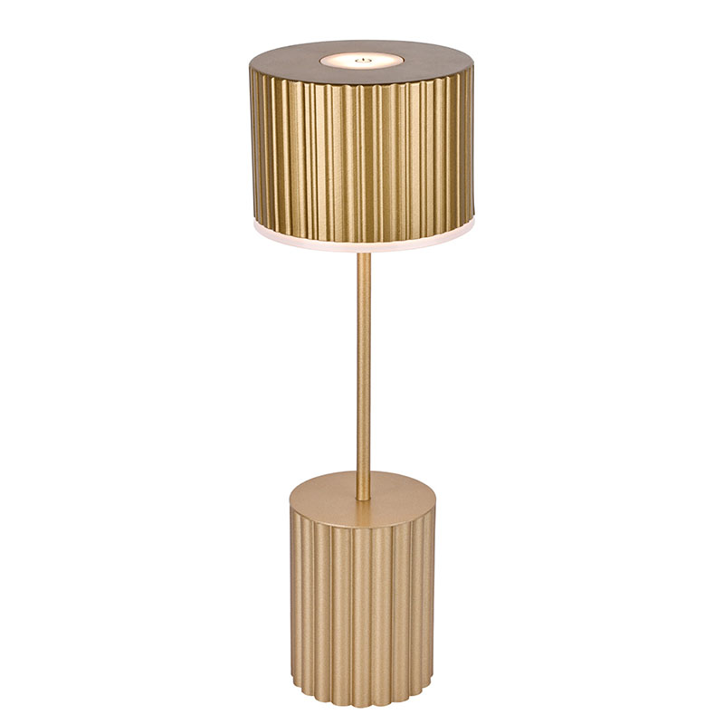 Candeeiro de mesa pequeno com abajur de metal com bateria