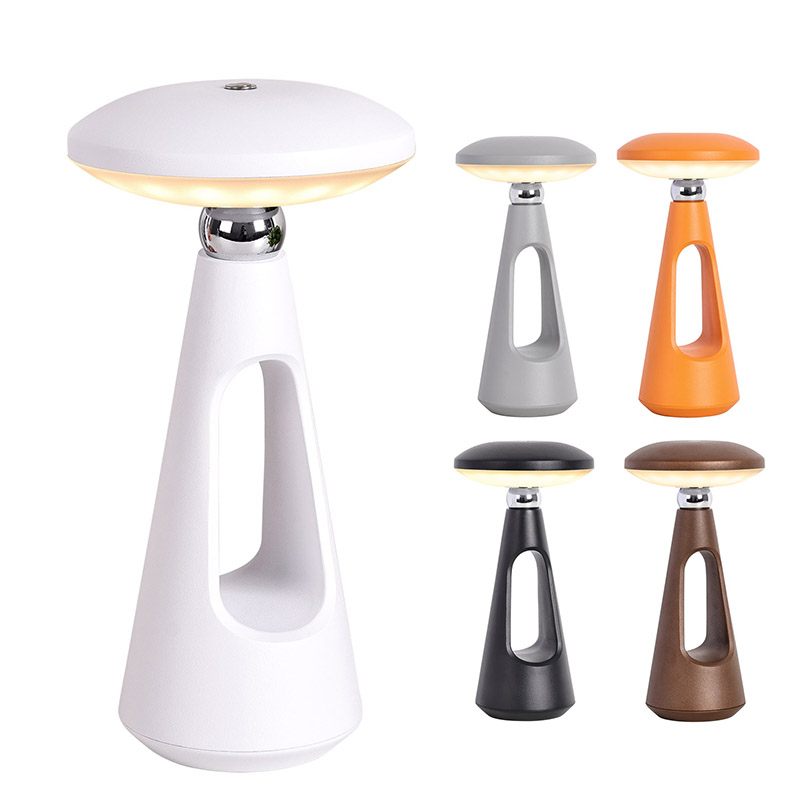 Candeeiro de mesa LED cogumelo com bateria recarregável