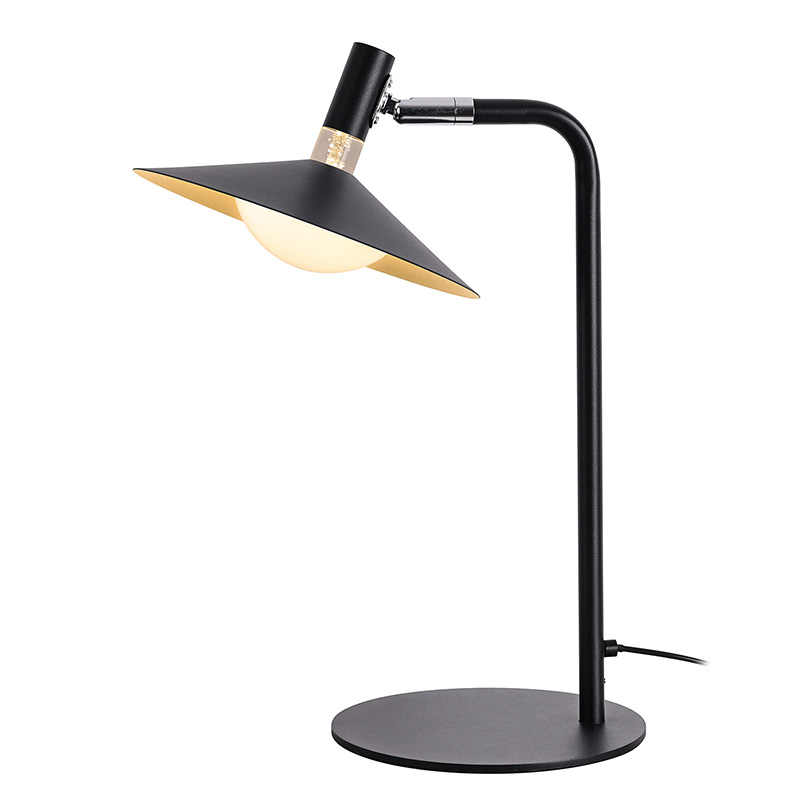 Candeeiro de mesa retro industrial de metal com luz quente