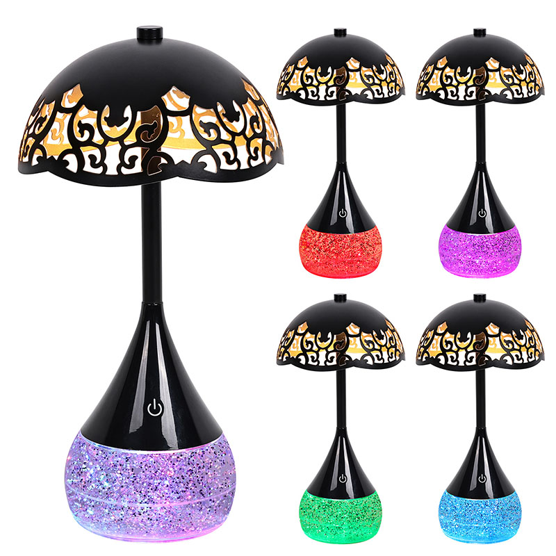 Lâmpada de mesa LED da base de cores rgb com forma de guarda -chuva