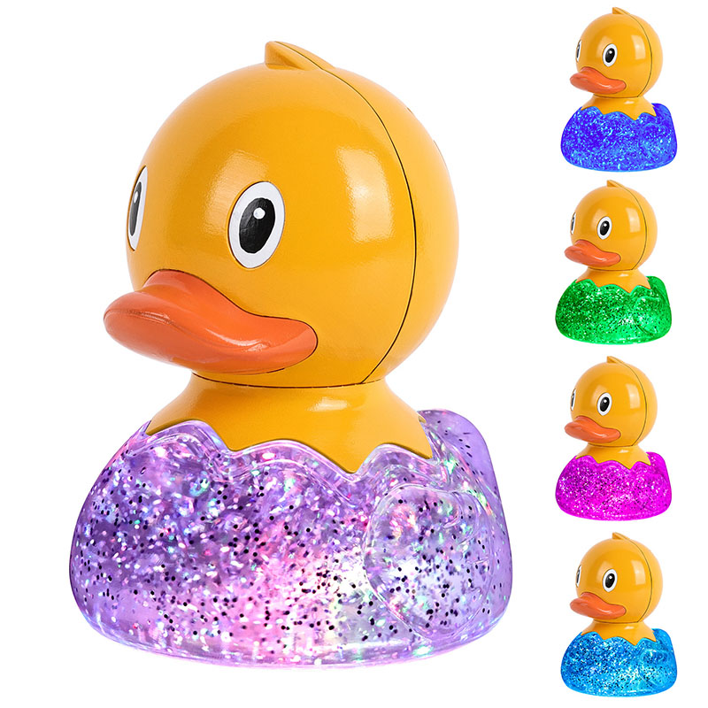 Lâmpada Pato RGB com Líquido Glitter