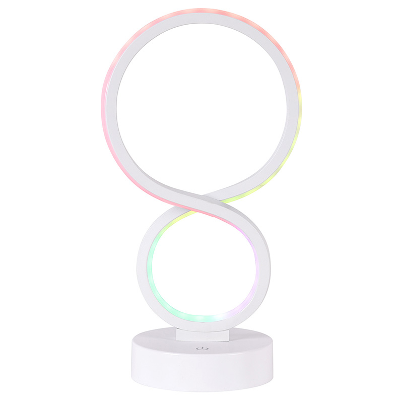 Lâmpada de mesa LED com luz RGB com 8 sombras