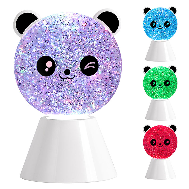 Candeeiro Noturno Smile Panda com Líquido Glitter RGB