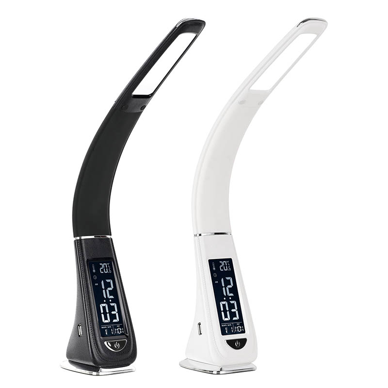 Luminária de mesa de carregador de porta USB com penas