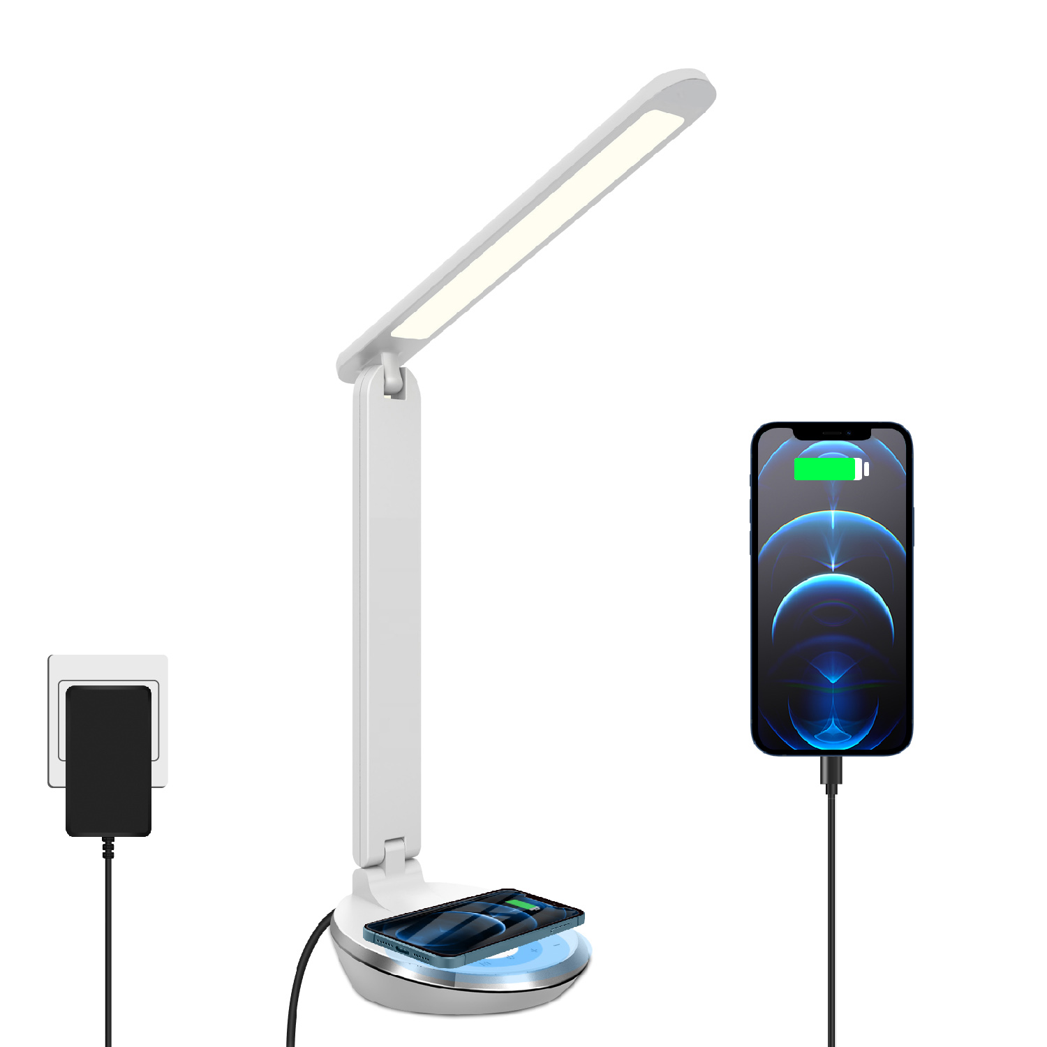 Lâmpada de mesa LED de carga sem fio