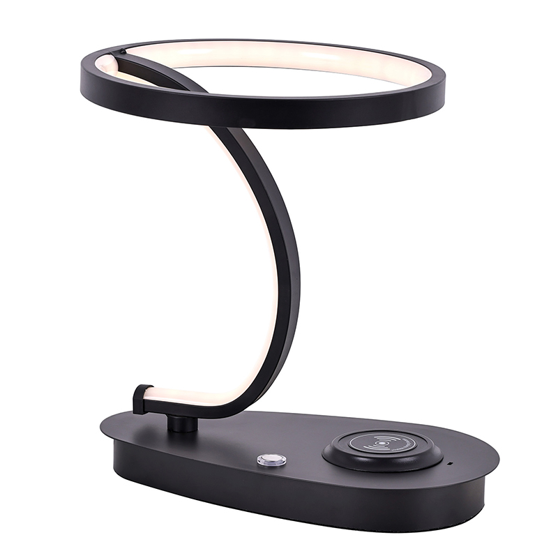 Lâmpada de mesa LED com carregador sem fio com abajur